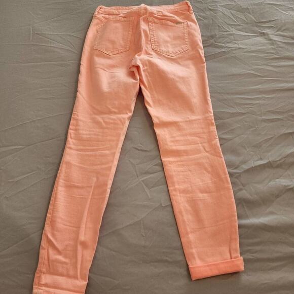 Ella Moss mid rise skinny ankle apricot/peach rolled hem jeans‎ size 26 - Picture 10 of 11